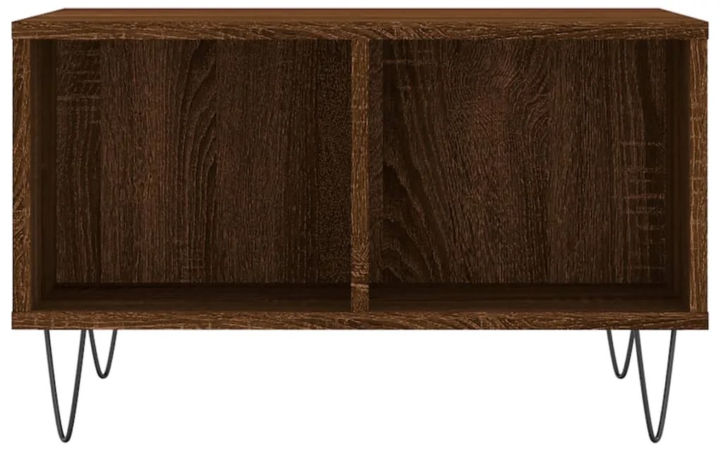 vidaXL Τραπεζάκι Σαλονιού Καφέ Δρυς 60x50x36,5 εκ. Επεξεργασμένο Ξύλο