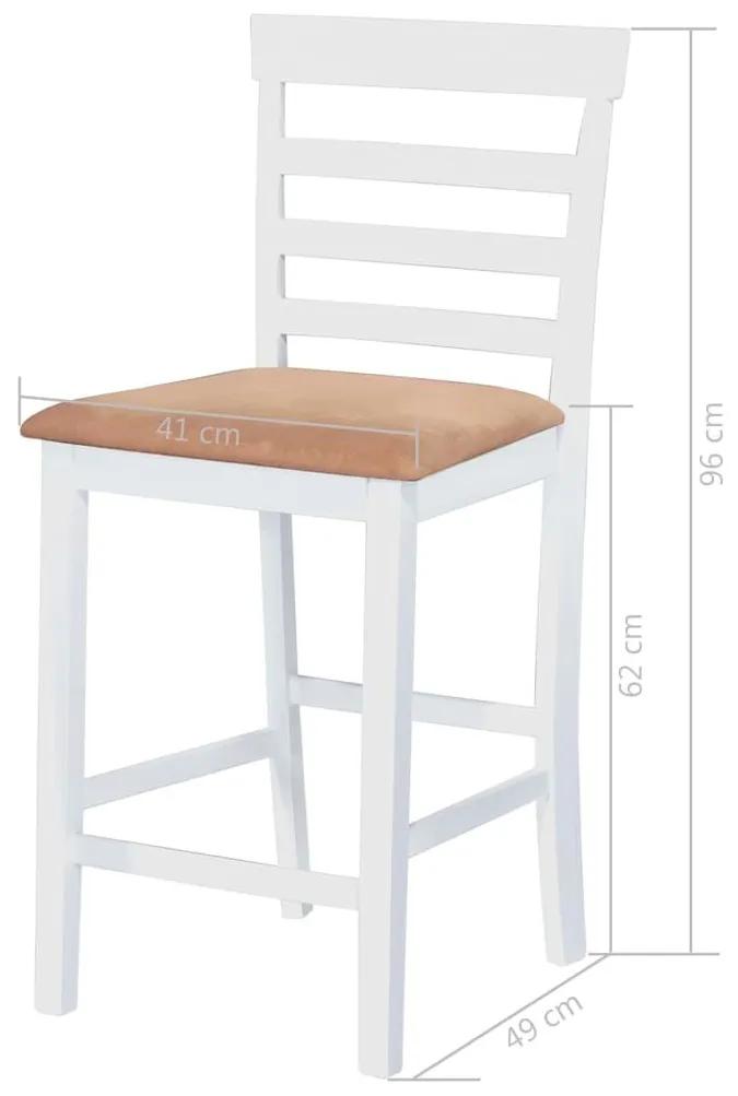 Σετ Τραπέζι και Καρέκλες Μπαρ 5 τεμ. Καφέ &amp; Λευκό Μασίφ Ξύλο - Πολύχρωμο
