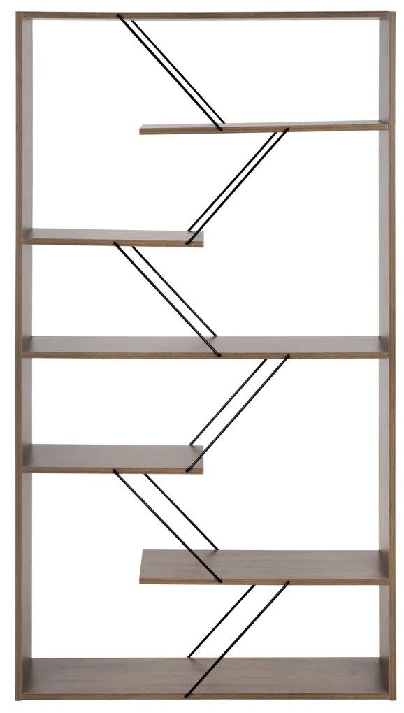 ΒΙΒΛΙΟΘΗΚΗ TARS HM2240.13 OLIVE GREY ΜΕΛΑΜΙΝΗ-ΜΑΥΡΕΣ ΜΕΤΑΛΛΙΚΕΣ ΒΕΡΓΕΣ 84x24x157Yεκ.