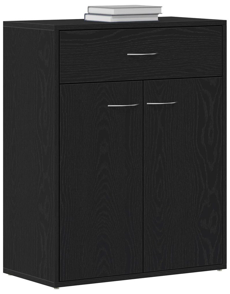 vidaXL Πλαϊνό Γραφείο Μαύρο Δρυς 60x30x75 εκ. Επεξεργασμένο Ξύλο