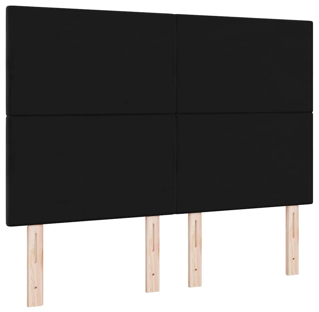 vidaXL Κεφαλάρι Επιτοίχιο με κεφαλάρι Μαύρο 144 cm Βελούδο