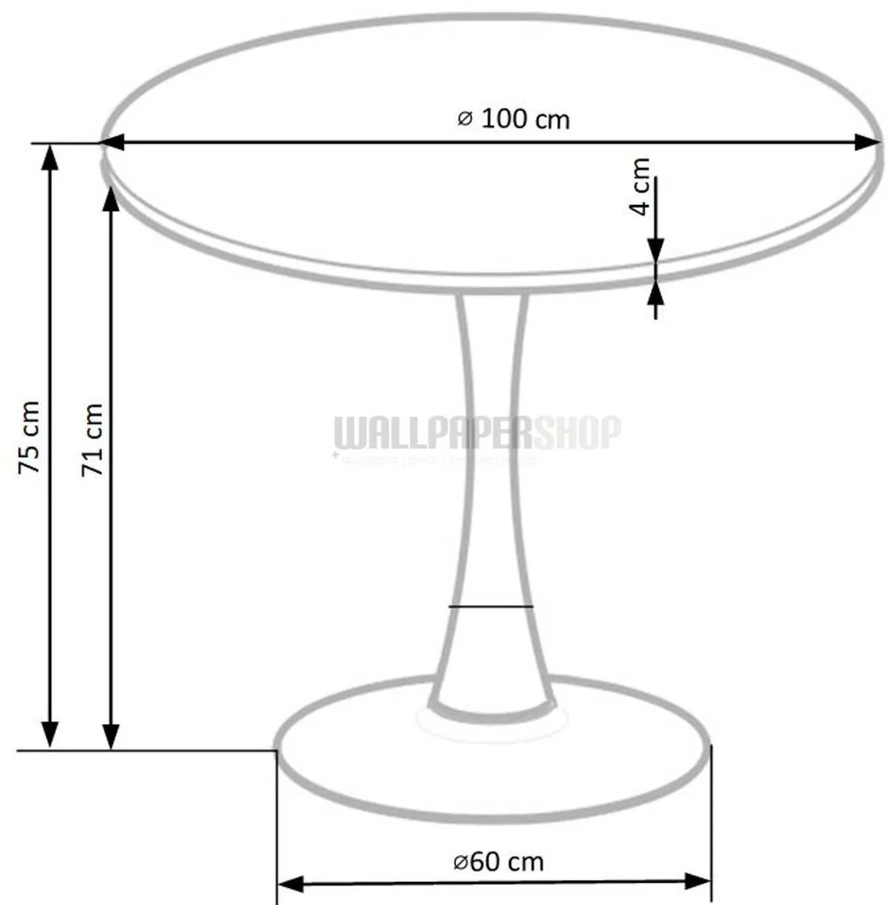 Carma Τραπέζι Στρογγυλό Ξύλινο 100x100x75