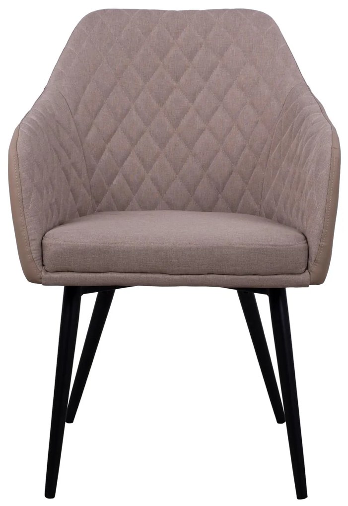 Καρέκλα-Πολυθρόνα CHARLES με Ύφασμα και PU Μπέζ 57x63x83Υεκ. 2αδα 57x63x83 εκ.