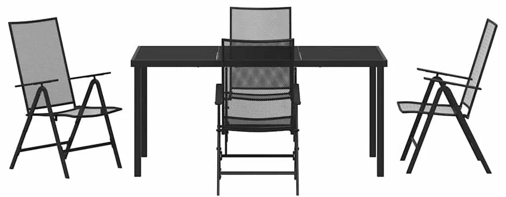 vidaXL Σέτ φαγητού για κήπο 5 pcs Ανθρακί Χάλυβας με επίστρωση πούδρας