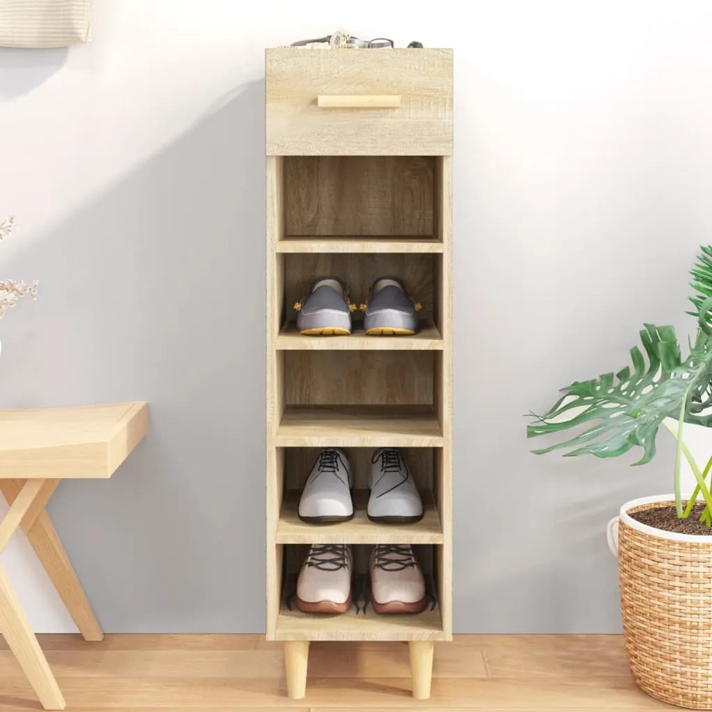 vidaXL Παπουτσοθήκη Sonoma Δρυς 30x35x105 εκ. από Επεξεργασμένο Ξύλο