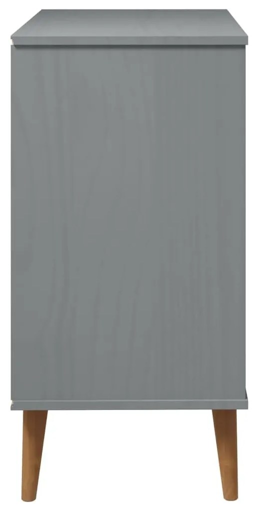 Συρταριέρα MOLDE Γκρι 80 x 40 x 80 εκ. από Μασίφ Ξύλο Πεύκου - Γκρι