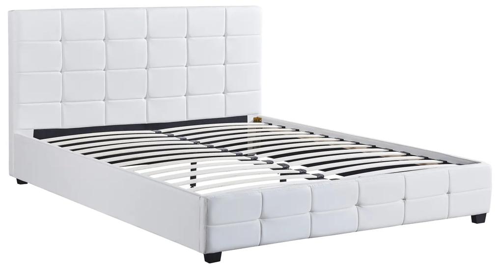 Κρεβάτι ArteLibre ABELIA Λευκό PU (Στρώμα 160x200cm) - ART-14920001