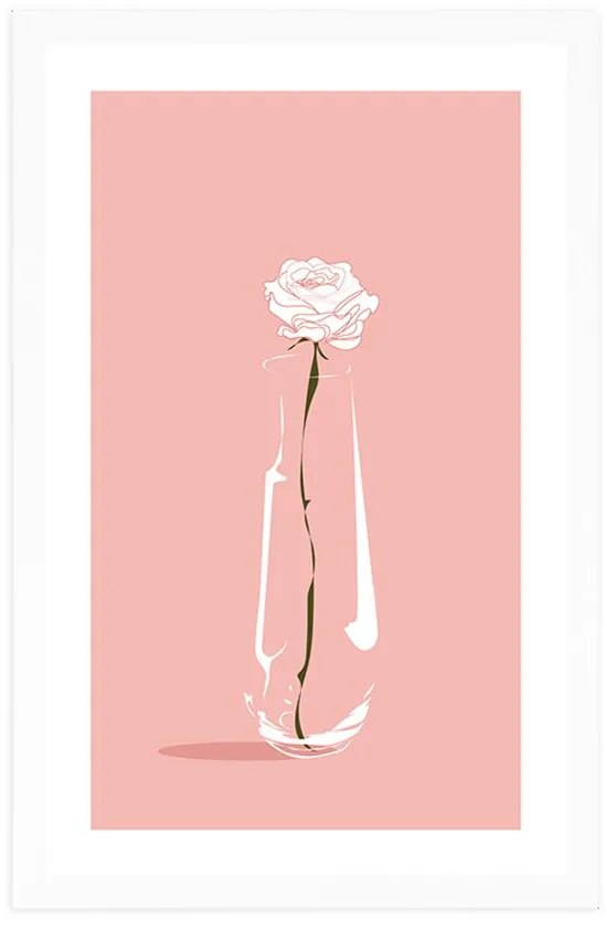 Αφίσα με παρπαστού Μινιμαλιστικό λουλούδι - 60x90 silver