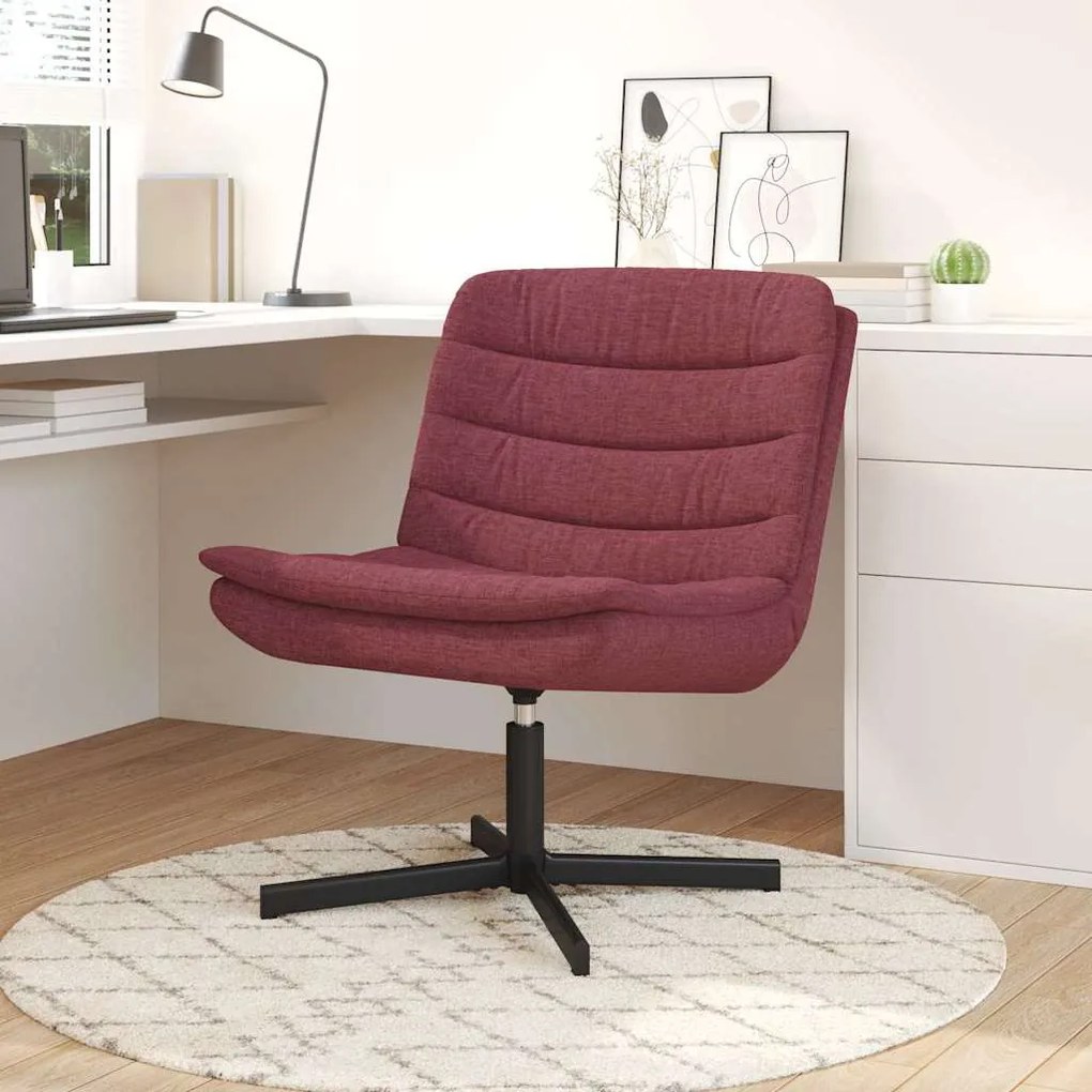 vidaXL Περιστρεφόμενη καρέκλα Μπορντό 63 x 75 x 76 εκ ύφασμα