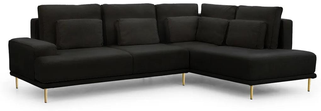 Γωνιακός καναπές Κρεβάτι Niki, μαύρο 277x93x200cm-Δεξιά γωνία-BOG5439