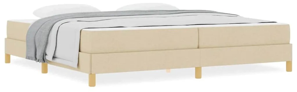 vidaXL Κρεβάτι με ελατήρια Κρέμα, Καφέ 200 x 200 cm