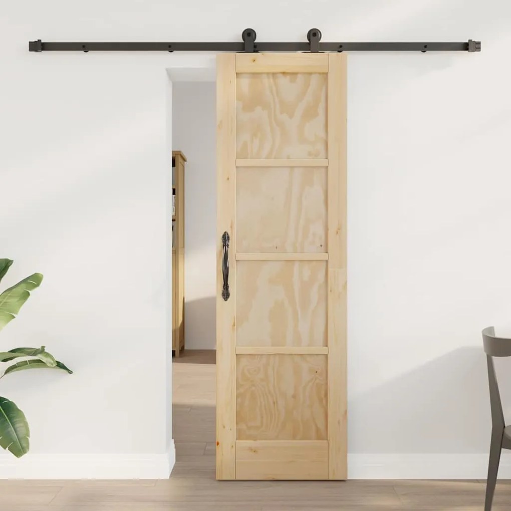 vidaXL Συρόμενη Πόρτα ORKDAL Φυσικό και μαύρο 61 x 198.5 εκ.