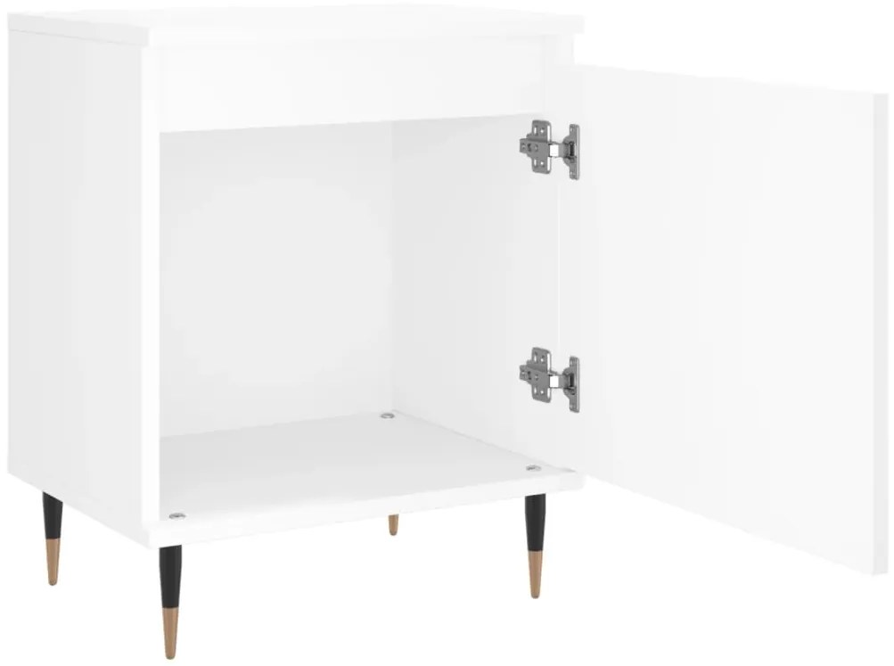 vidaXL Κομοδίνα 2 τεμ. Λευκά 40 x 30 x 50 εκ. από Επεξεργασμένο Ξύλο