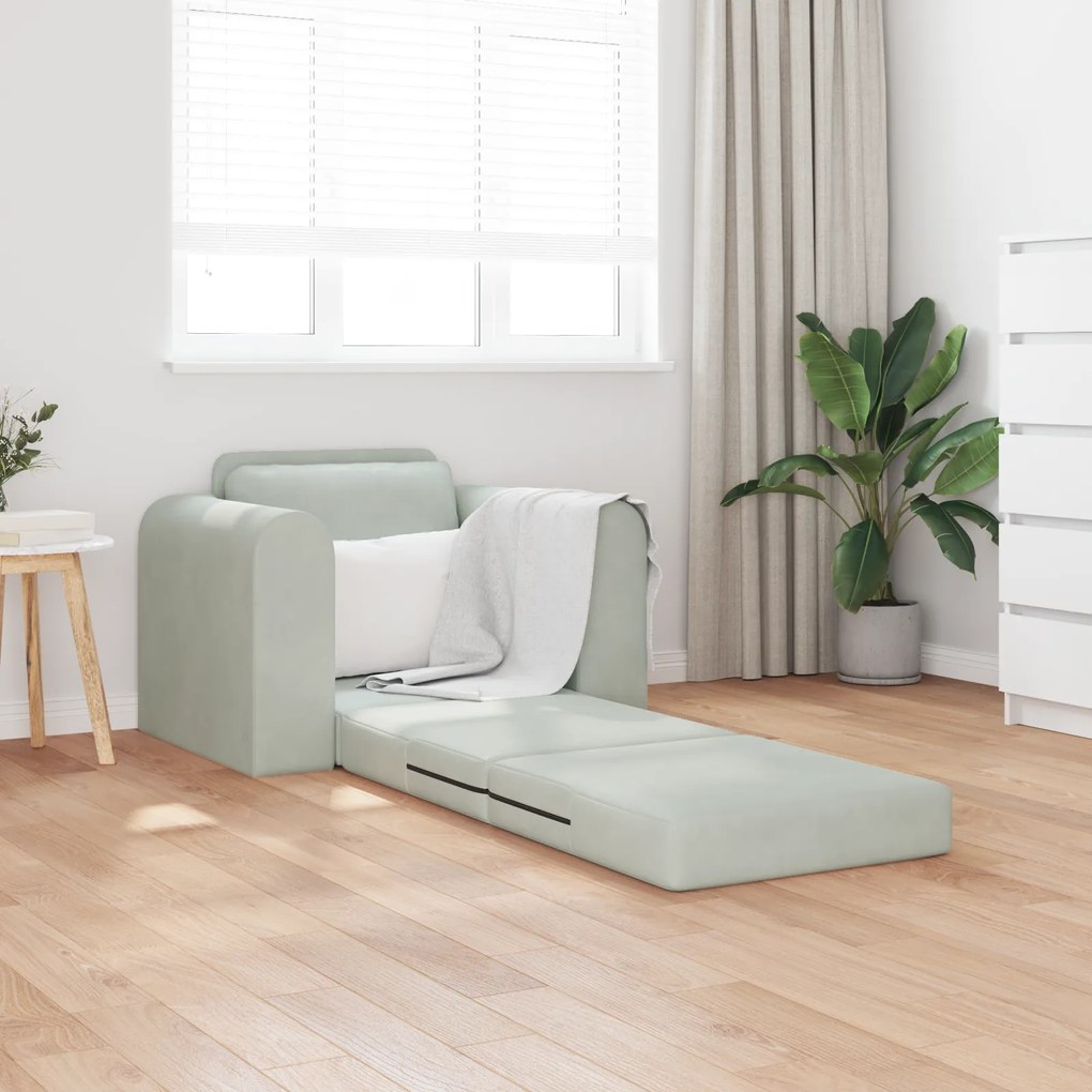 vidaXL Κρεβάτι Σαλονιού 2 σε 1 Ανοιχτό Γκρι 98x71x83 εκ. Βελούδο