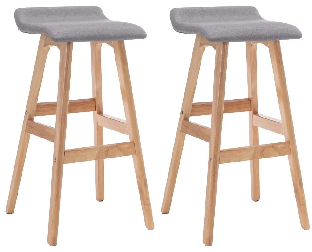 vidaXL Καρέκλες Μπαρ 2 τεμ. Ανοιχτό Γκρι Υφασμάτινες