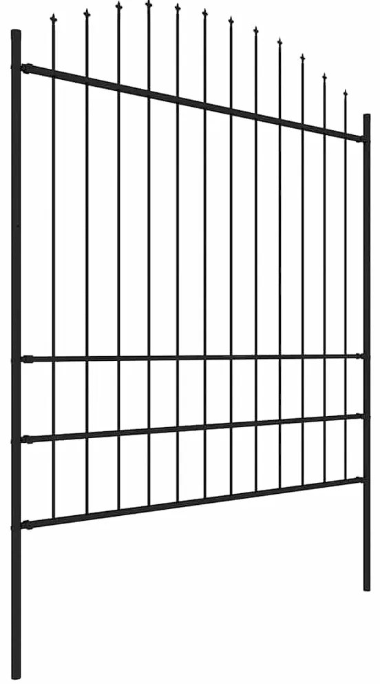vidaXL Φράχτης Κήπου με Κορυφή Δόρυ από Ατσάλι 1603,5 x 200 εκ. Μαύρος