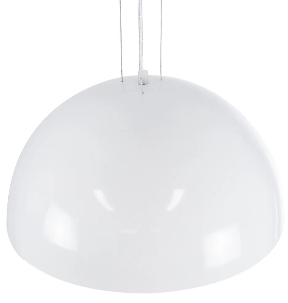 GloboStar® SERENIA WHITE 01152 Μοντέρνο Κρεμαστό Φωτιστικό Οροφής Μονόφωτο Λευκό Γύψινο Καμπάνα Φ40 x 19cm