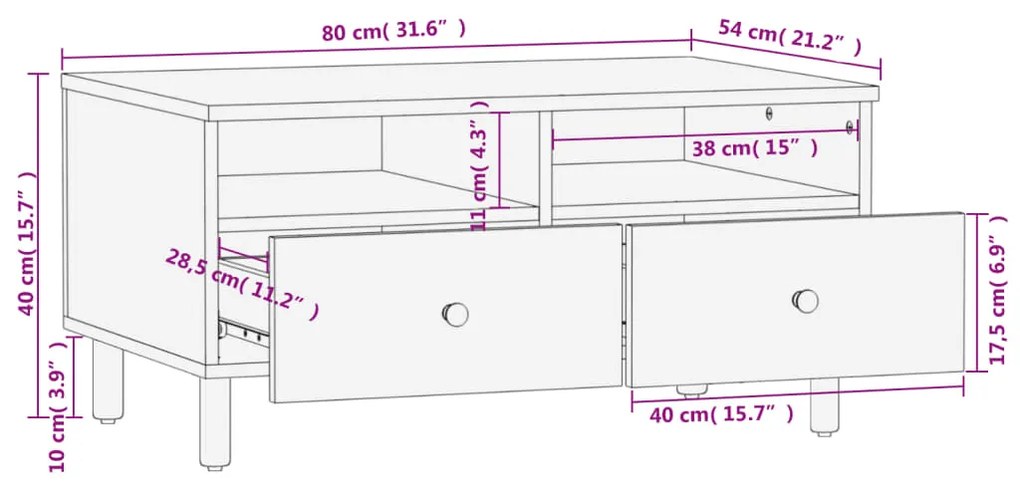 ΤΡΑΠΕΖΑΚΙ ΣΑΛΟΝΙΟΥ ΜΑΥΡΟ 80 X 54 X 40 ΕΚ. ΑΠΟ ΜΑΣΙΦ ΞΥΛΟ ΜΑΝΓΚΟ 356832