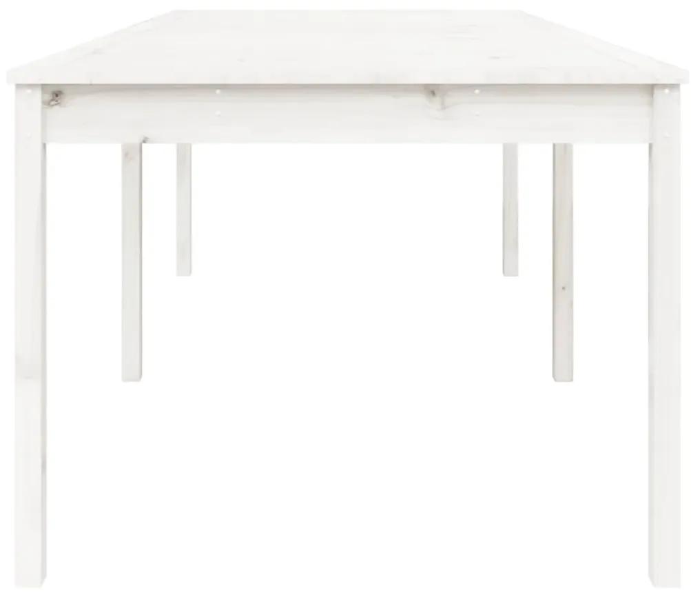 Τραπέζι Κήπου Λευκό 203,5 x 100 x 76 εκ. από Μασίφ Ξύλο Πεύκου - Λευκό