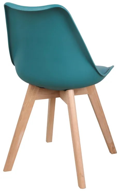 Καρέκλα Gaston pakoworld PP-PU μπλε απόχρωση- φυσικό πόδι 58x47x85εκ (1 τεμάχια)