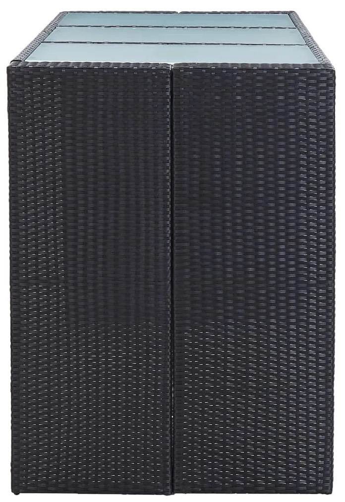 vidaXL Σετ Επίπλων Μπαρ Κήπου 7 τεμ Μαύρο Συνθετικό Ρατάν με Μαξιλάρια