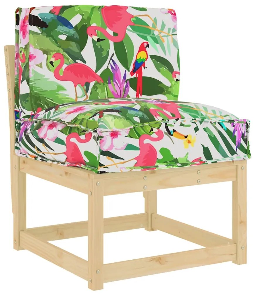 vidaXL Μαξιλάρι παλέτας για πλάτη Floral Πολύχρωμο 50 x 40 x 12 cm