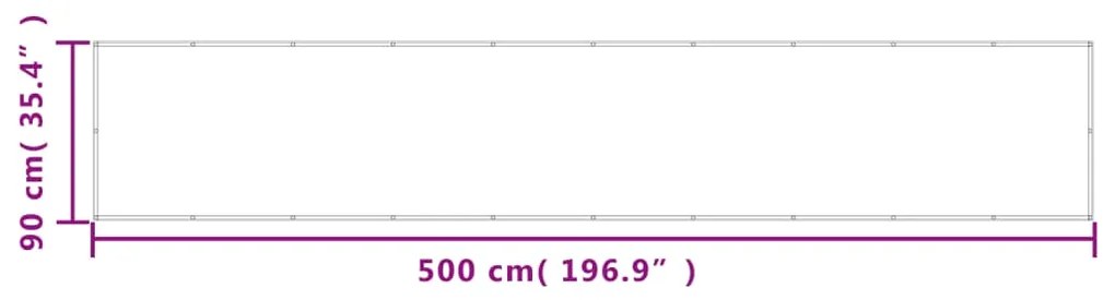 vidaXL Διαχωριστικό Βεράντας Αν. Γκρι 90x500εκ 100% Πολ. Ύφασμα Oxford