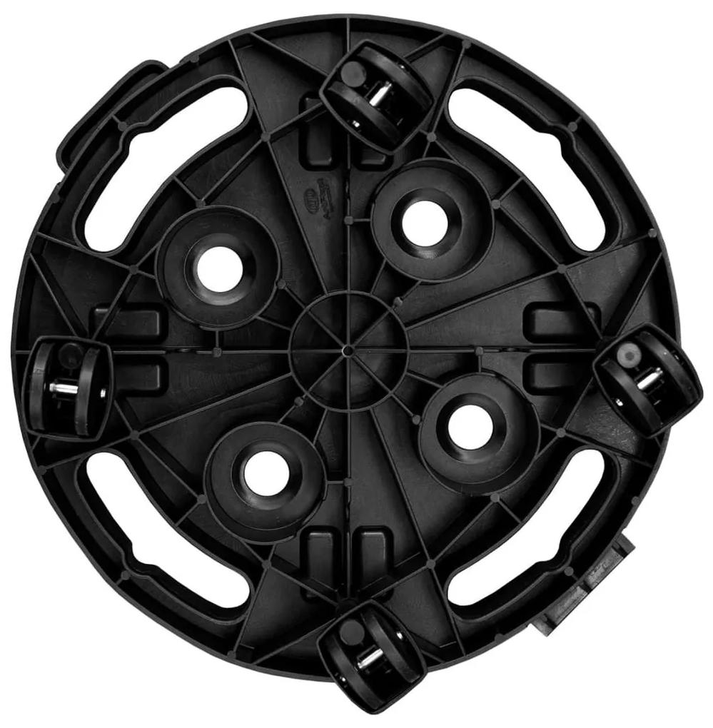Βάσεις Γλάστρας με Ρόδες 5 τεμ. Μαύρες Ø30 εκ. 170 κ. - Μαύρο
