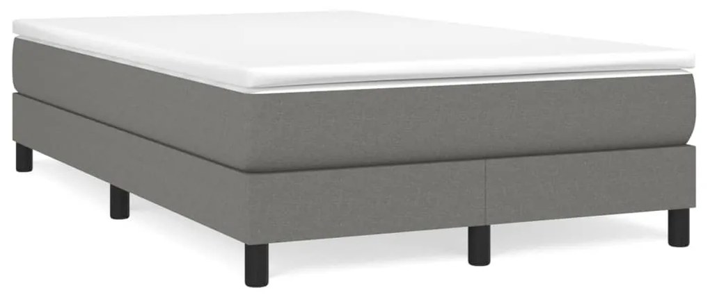 vidaXL Κρεβάτι Boxspring με Στρώμα Σκούρο Γκρι 120x200 εκ. Υφασμάτινο