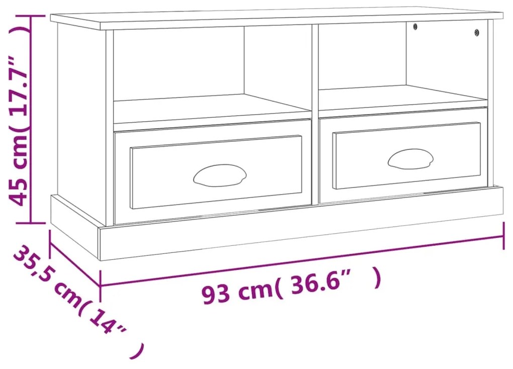 ΈΠΙΠΛΟ ΤΗΛΕΟΡΑΣΗΣ ΓΚΡΙ ΣΚΥΡΟΔΕΜΑΤΟΣ 93X35,5X45 ΕΚ. ΕΠΕΞ. ΞΥΛΟ 816468