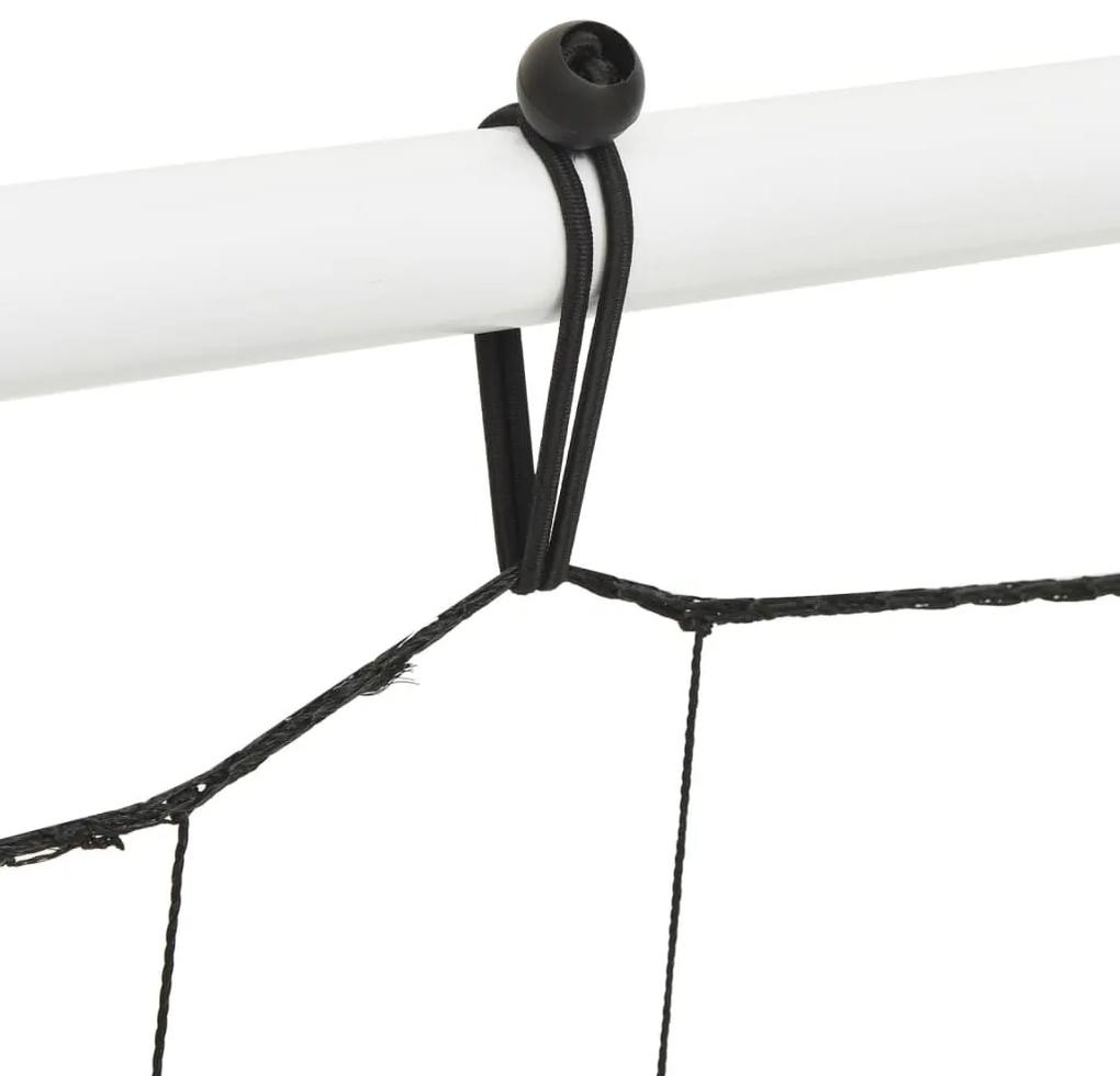 Δίχτυ Τέρματος Ποδοσφ. Λευκό&amp;Μαύρο 184x61x123εκ Ατσάλι&amp;PE - Λευκό
