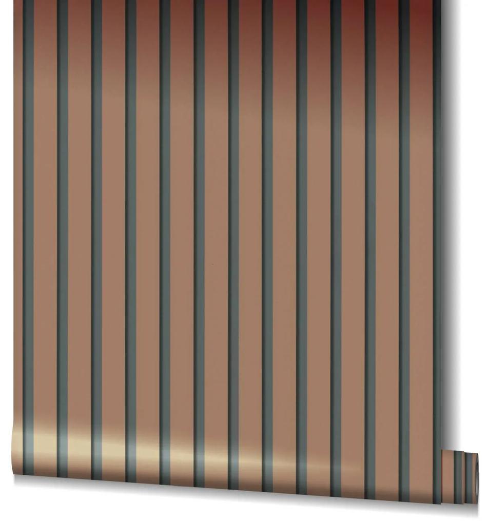 Ταπετσαρία τοίχου ξύλινα πηχάκια καφέ-μπρονζέ 34831 0,53 X10.05