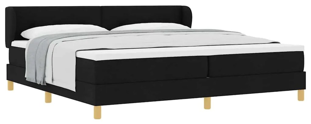 vidaXL Κρεβάτι με ελατήρια με στρώμα Μαύρο 200 x 200 cm ύφασμα