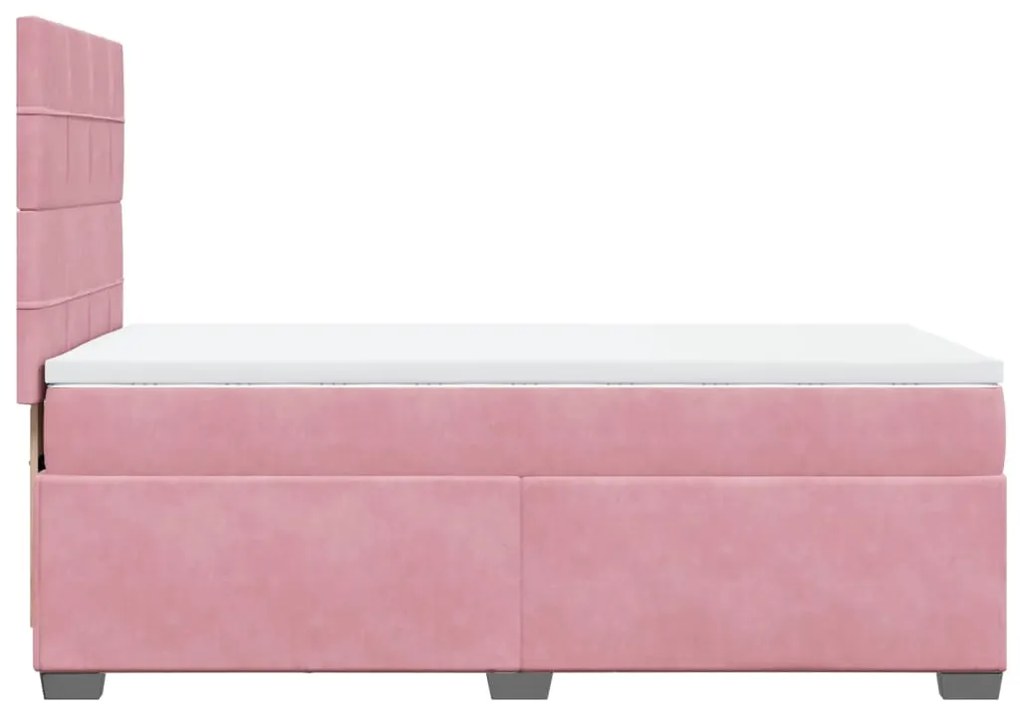 ΚΡΕΒΑΤΙ BOXSPRING ΜΕ ΣΤΡΩΜΑ ΡΟΖ 100X200 ΕΚ. ΒΕΛΟΥΔΙΝΟ 3293139