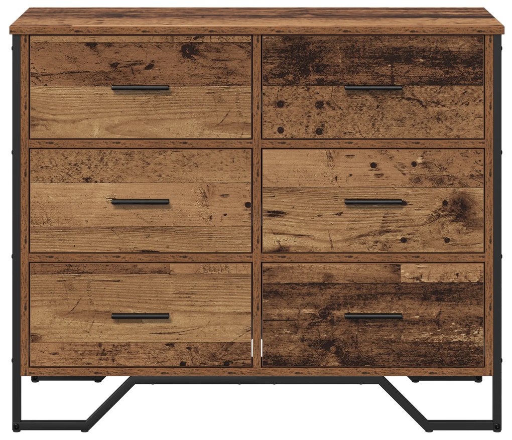 vidaXL Κουτί με Συρτάρια Παλιού Ξύλου 91x35.5x74.5 εκ Επεξεργασμένο Ξύλο