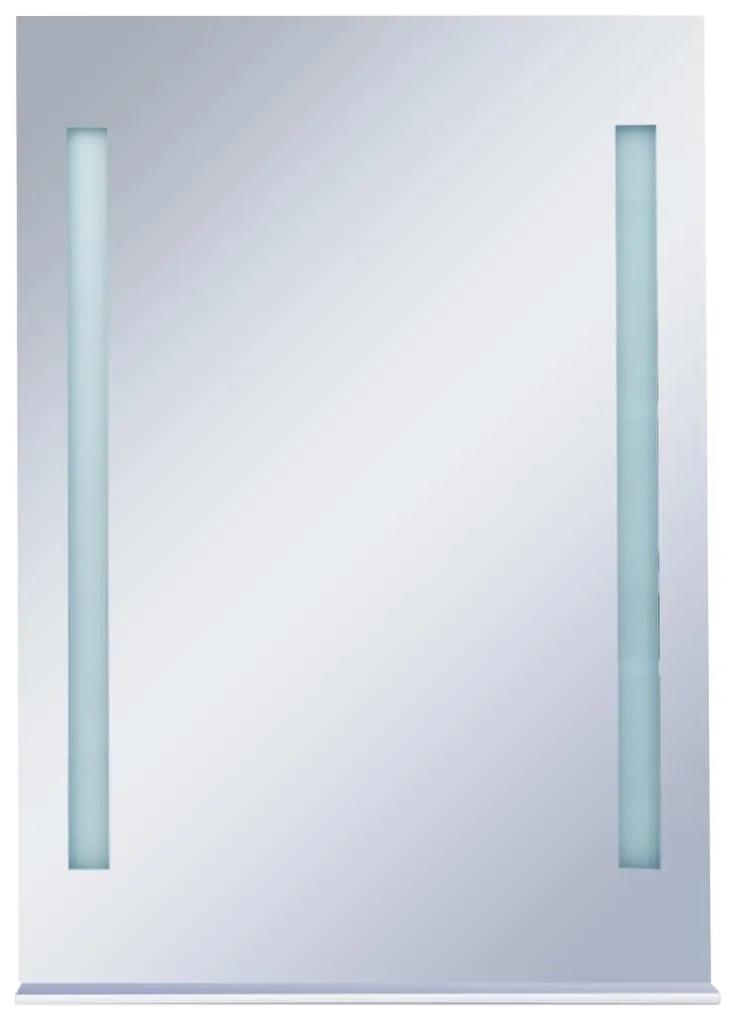 vidaXL Καθρέφτης Μπάνιου Τοίχου με LED & Ράφι 50 x 70 εκ.