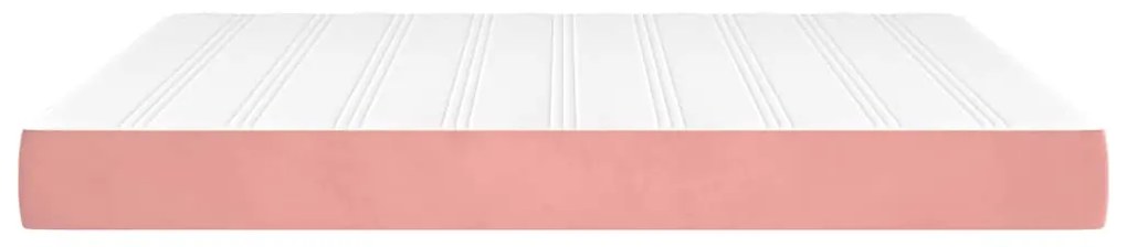 vidaXL Στρώμα με Pocket Springs Ροζ 160x210x20 εκ. Βελούδινο