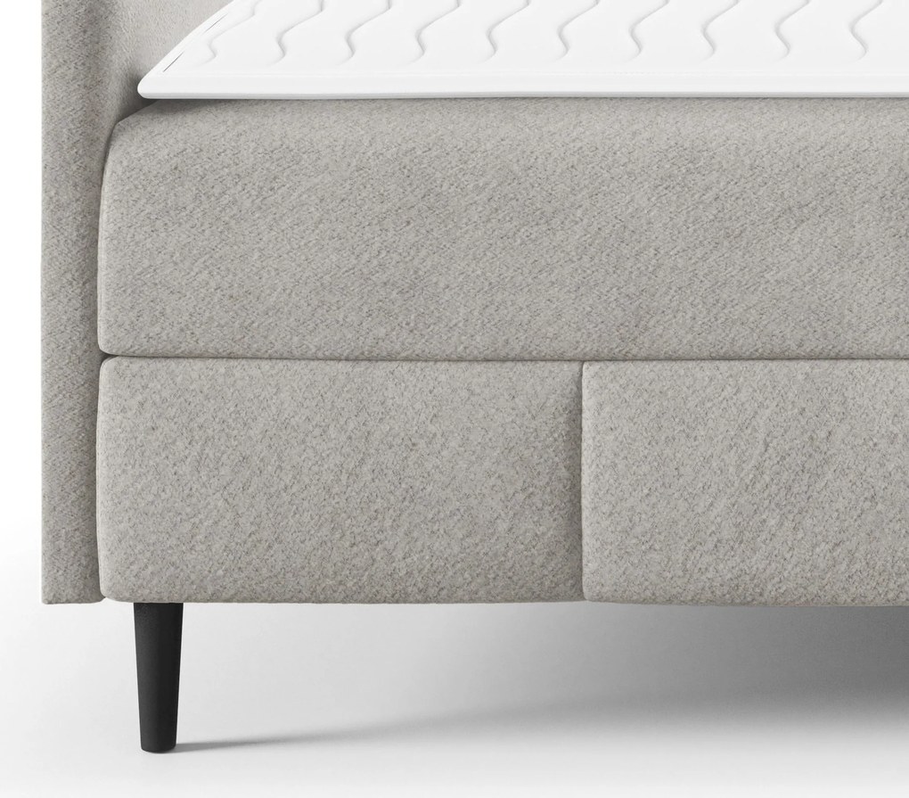 Επενδυμένο κρεβάτι Box Best II-Krem-140 x 200