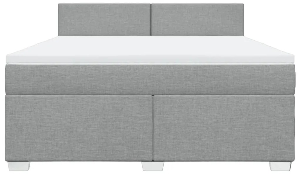 vidaXL Κρεβάτι Boxspring με Στρώμα Ανοιχτό Γκρι 180x200 εκ. Υφασμάτινο