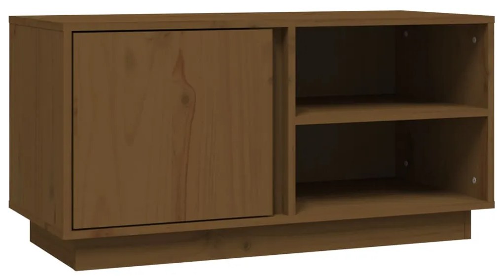 vidaXL Έπιπλο Τηλεόρασης Καφέ Μελί 80x35x40,5 εκ από Μασίφ Ξύλο Πεύκου