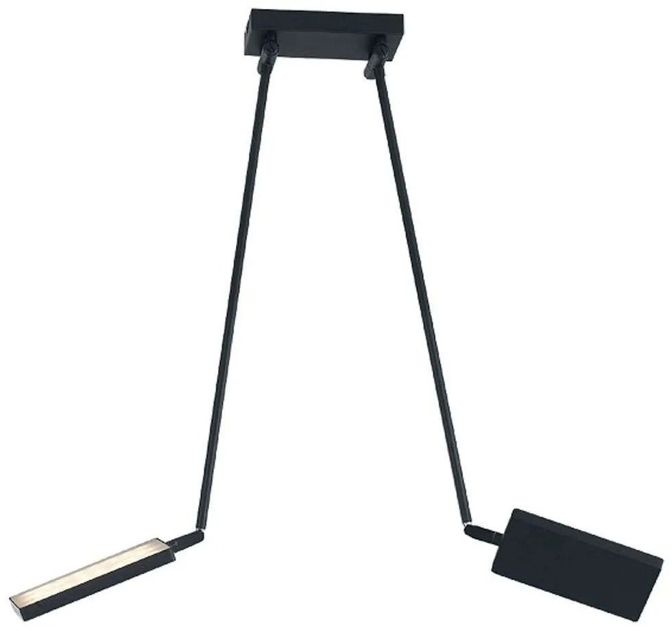 Φωτιστικό Οροφής Book LED-BOOK-PL-NERO 2x17W Led 15-200x85cm Black Luce Ambiente Design Aluminium