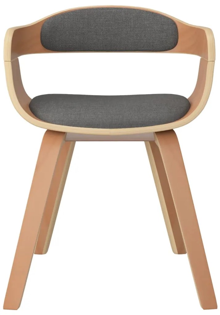 vidaXL Καρέκλες Τραπεζαρίας 4 Τεμ. Αν. Γκρι Λυγισμένο Ξύλο και Ύφασμα