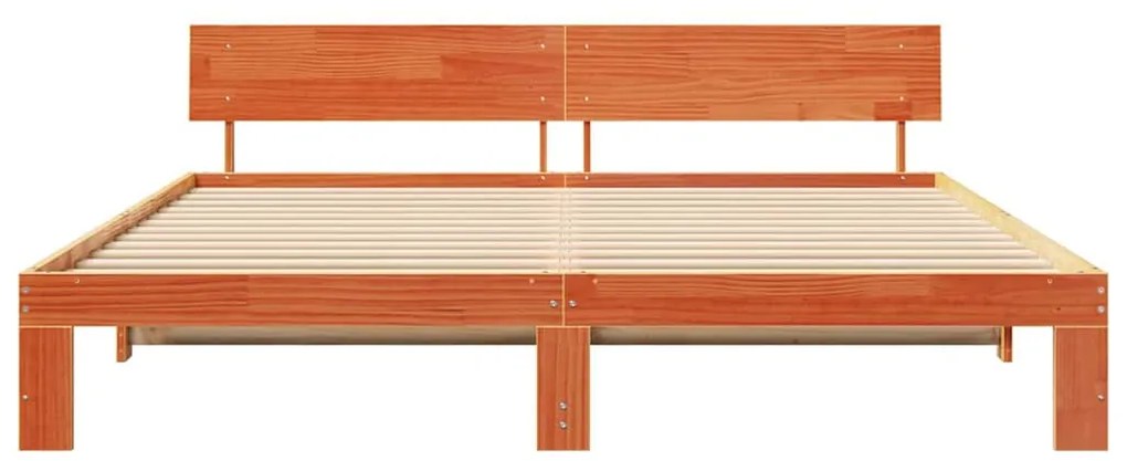 vidaXL Σκελετός Κρεβατιού Καφέ 200 x 200 cm Μασίφ ξύλο πεύκου