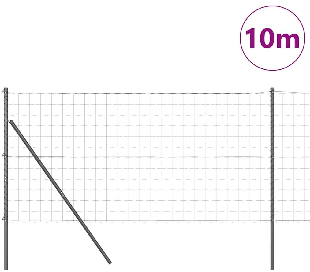 vidaXL Φράχτης με Στήλες. Γκρι 1.2 x 10 m Ατσάλι
