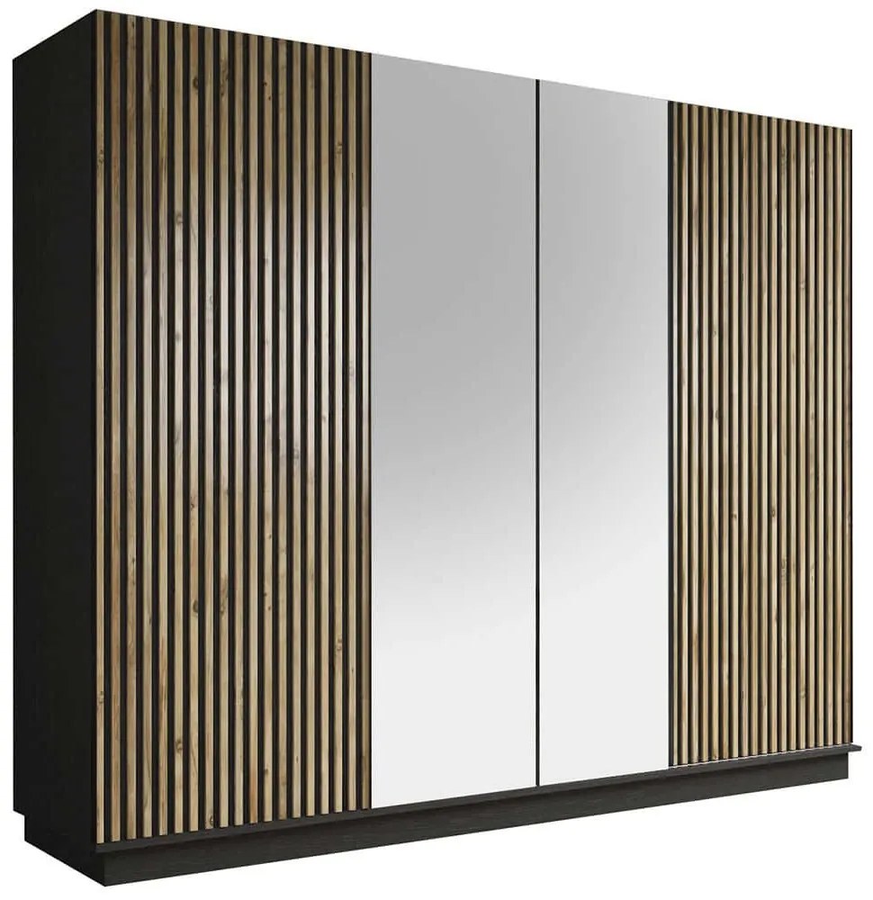 Ντουλάπα Δίφυλλη 787CDL1317 240x66x213cm Pine-Black Two Door