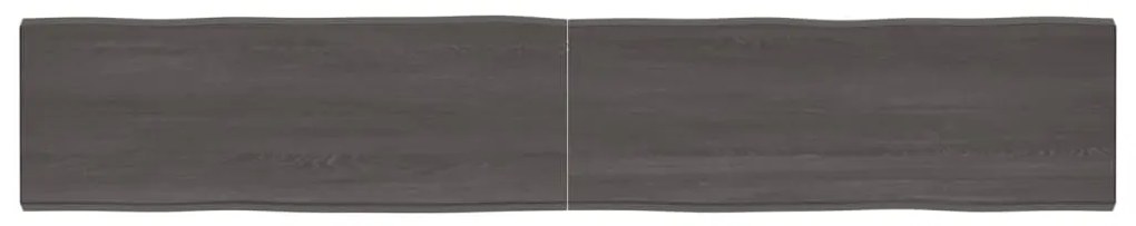 Επιφ Τραπεζιού Αν Καφέ 220x40x(2-4)εκ.Ακατέργ. Μασίφ Ξύλο Δρυός - Καφέ