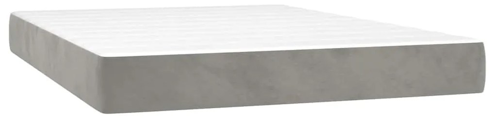 vidaXL Στρώμα με Pocket Springs Ανοιχτό Γκρι 140x220x20 εκ. Βελούδινο