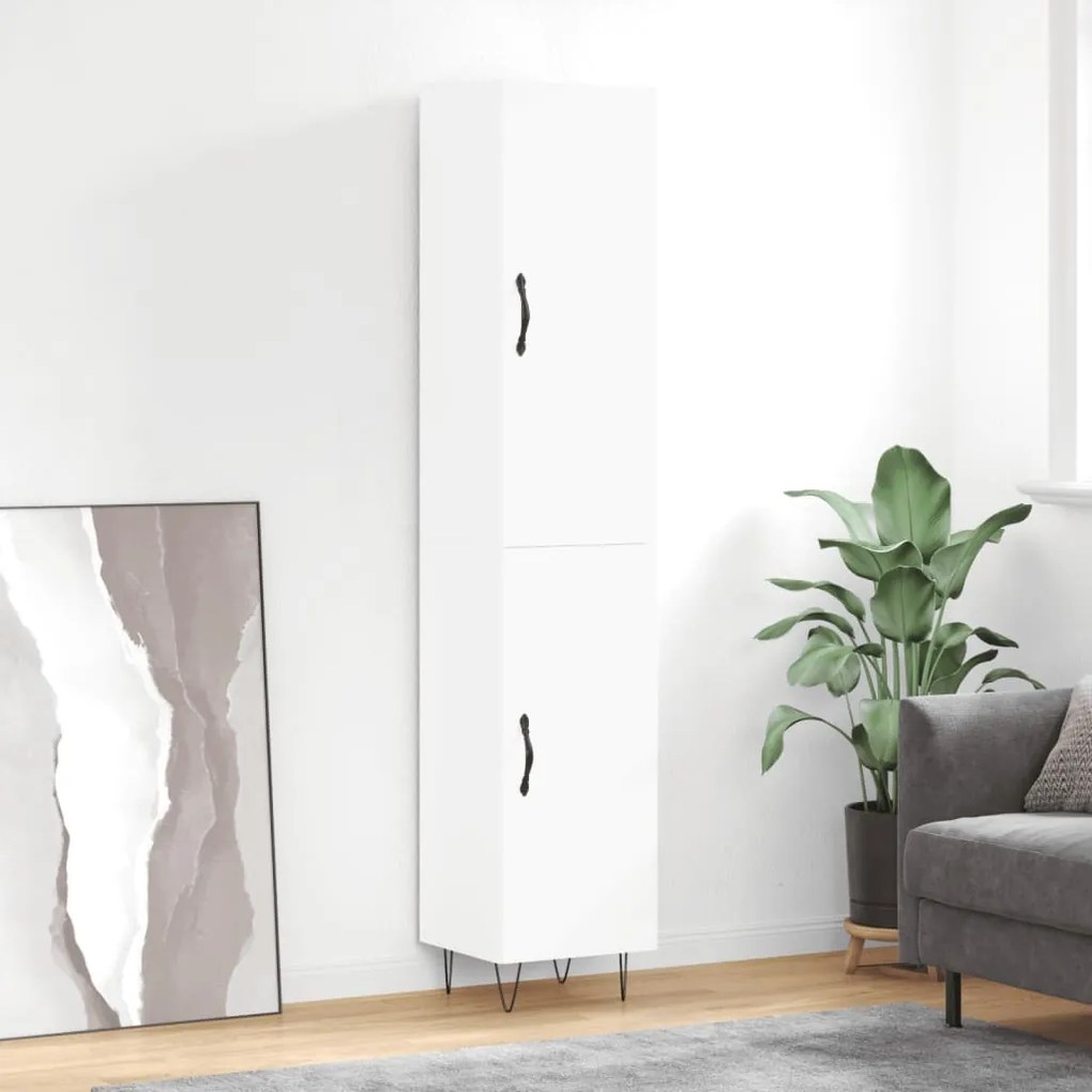 vidaXL Ντουλάπι Λευκό 34,5 x 34 x 180 εκ. από Επεξεργασμένο Ξύλο