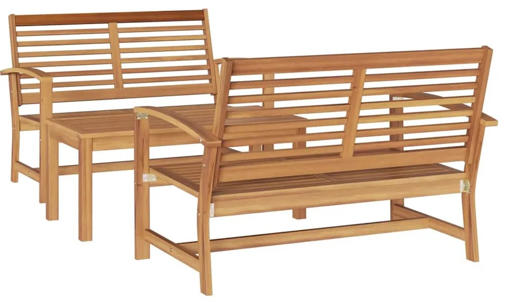 vidaXL Σετ Καναπέ Κήπου 3 pcs Φυσικό Μασίφ ξύλο teak