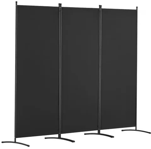 VEVOR Room Divider 3-Panel Folding Privacy Screen Fabric Partition Office Black